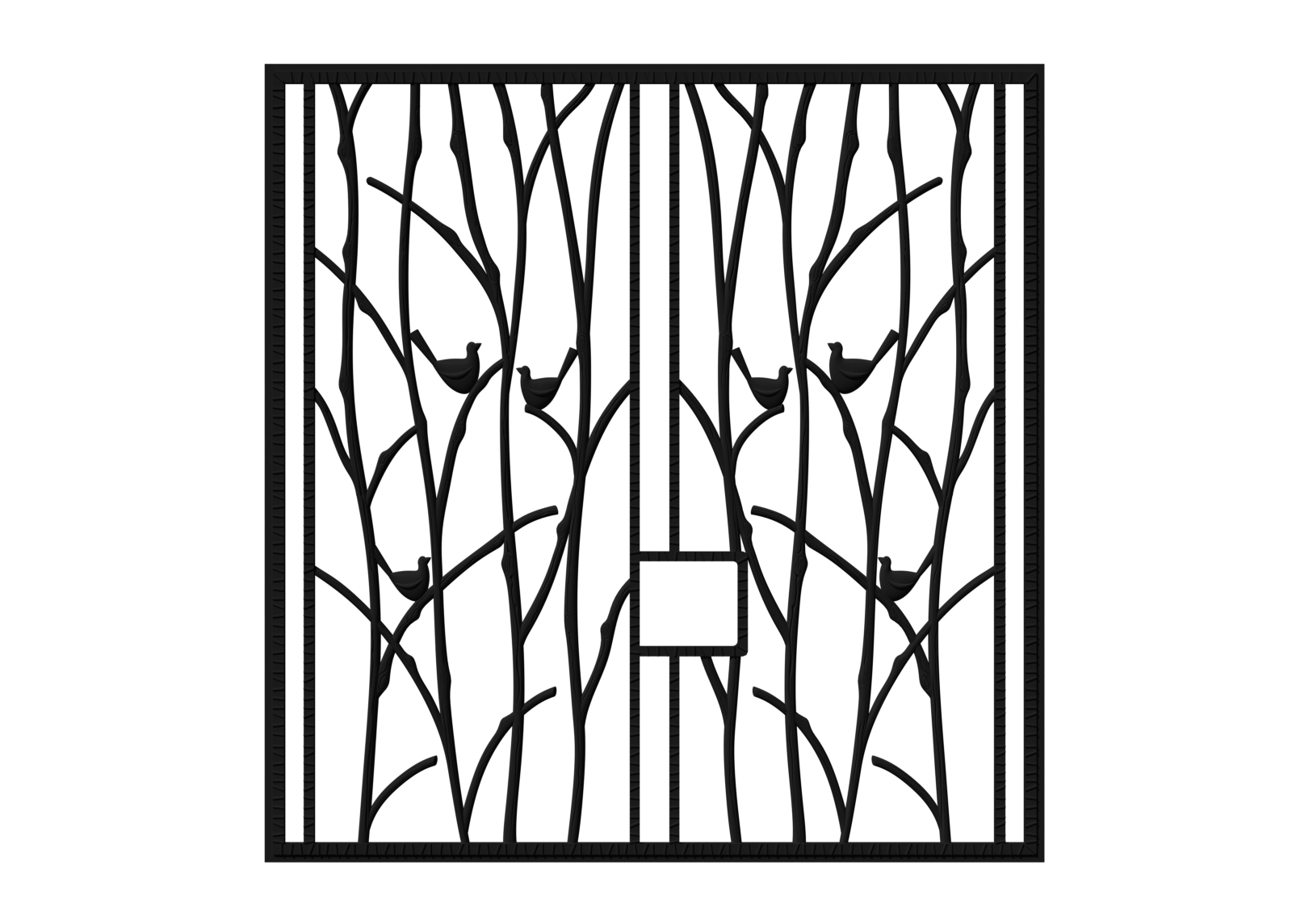 Ô gió - hoa văn cửa sổ Bird Trio | PAN-863 - Ảnh 2