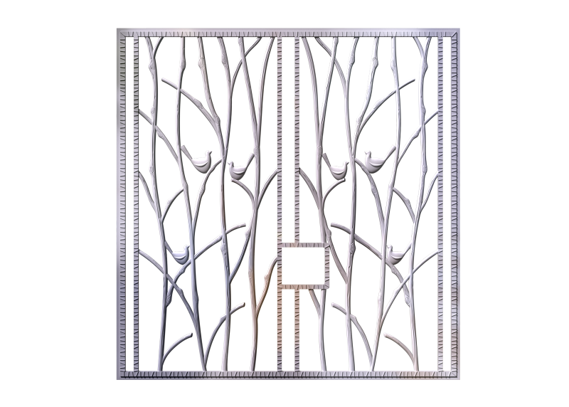 Ô gió - hoa văn cửa sổ Bird Trio | PAN-863
