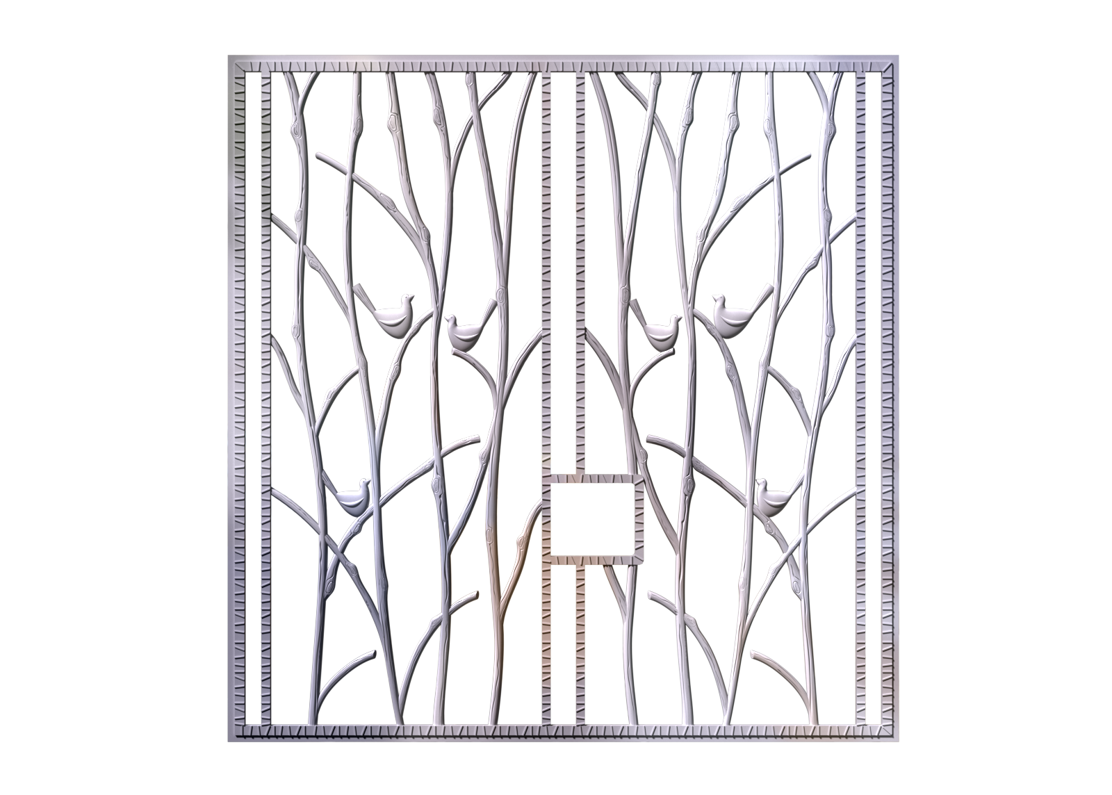 Ô gió - hoa văn cửa sổ Bird Trio | PAN-863