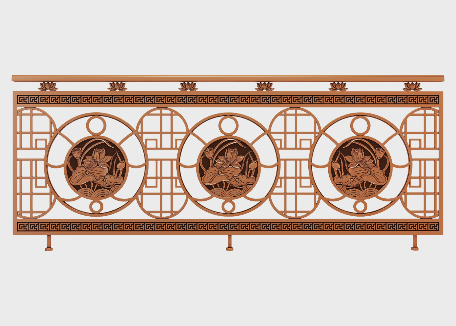 Ban công - lan can nhôm đúc hoa sen Lotus | PAN-740 - Ảnh 5