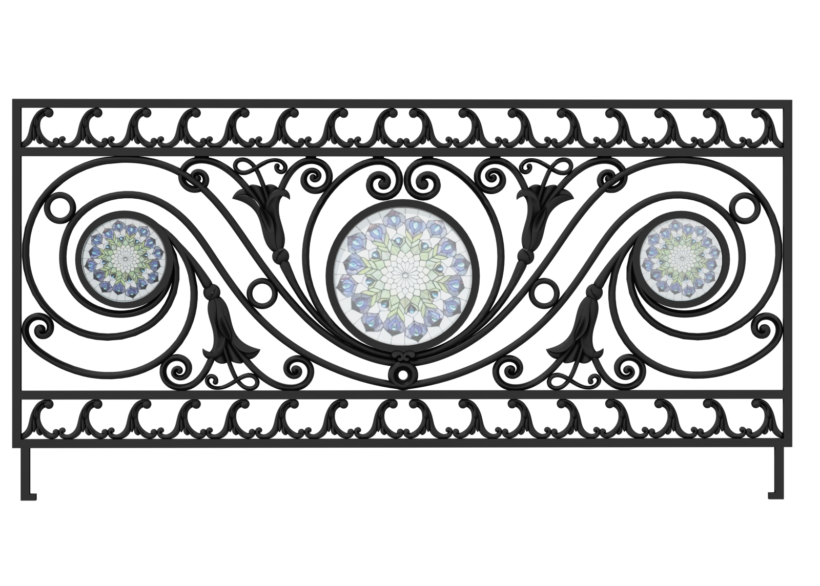 Ban công - lan can nhôm đúc Glass | PAN-640 - Ảnh 2